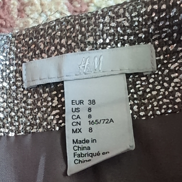 H&M Shiny Silver Mini Skirt - Picture 2 of 6